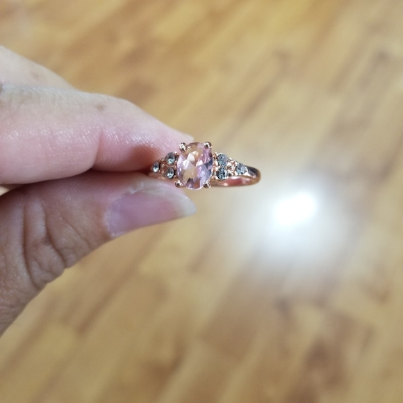 Beautiful Rose Gold Romantic Decorative Sz 8 Ring Zircon Gift - Picture 4 of 6